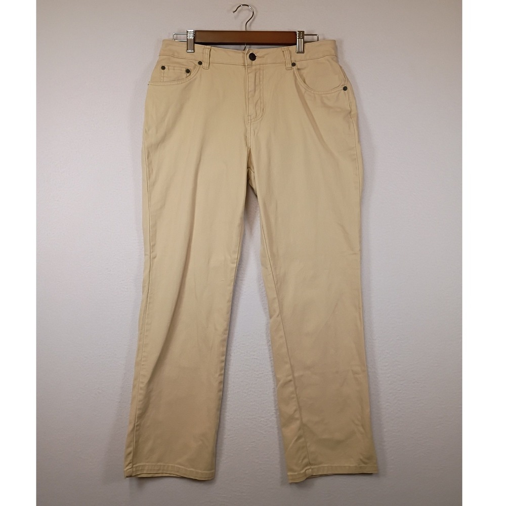 Classic Minimalist St. John's Bay Womens 10P Khaki Stretch Straight Leg Pants